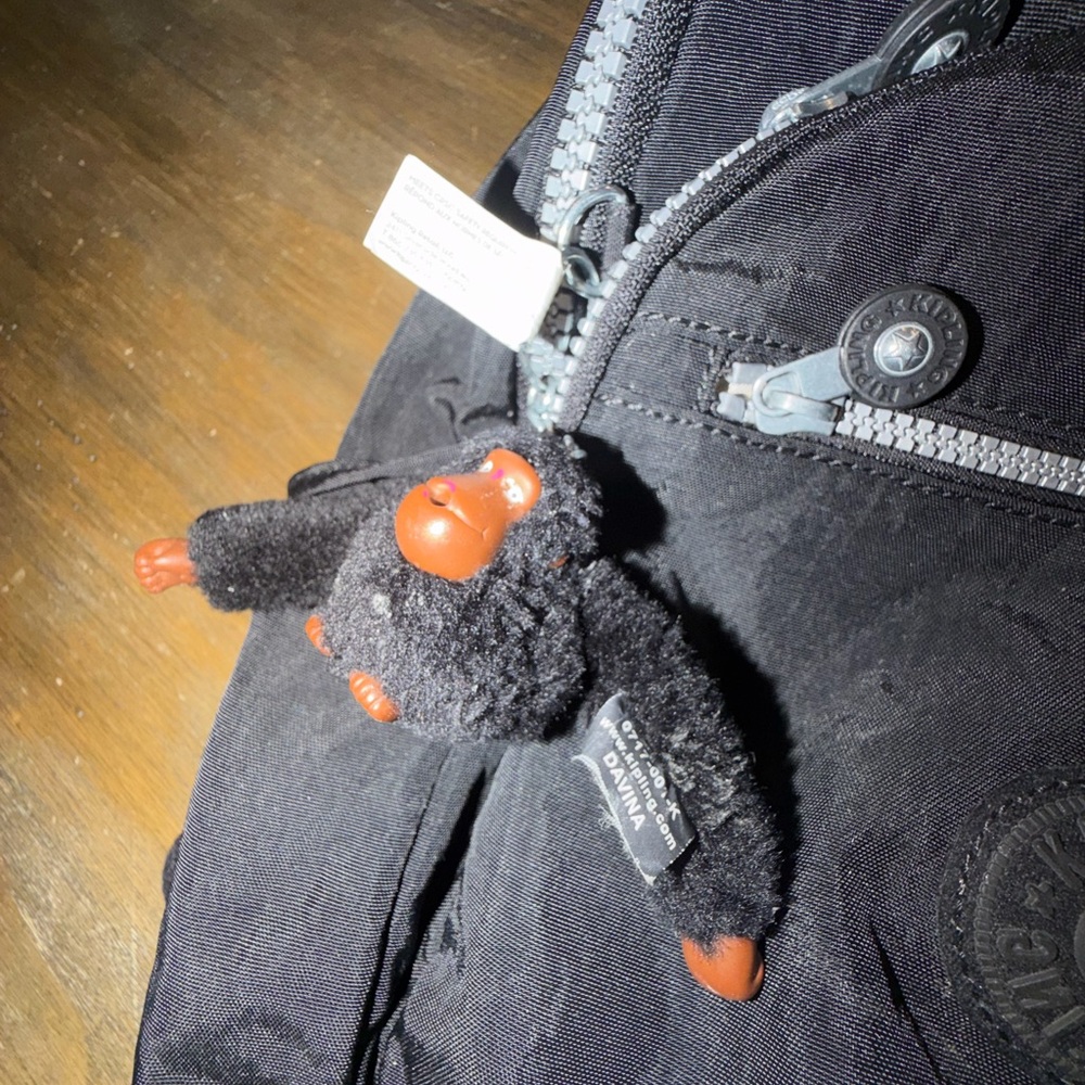 Black Kipling Tablet Backpack Matching Monkey Key… - image 3